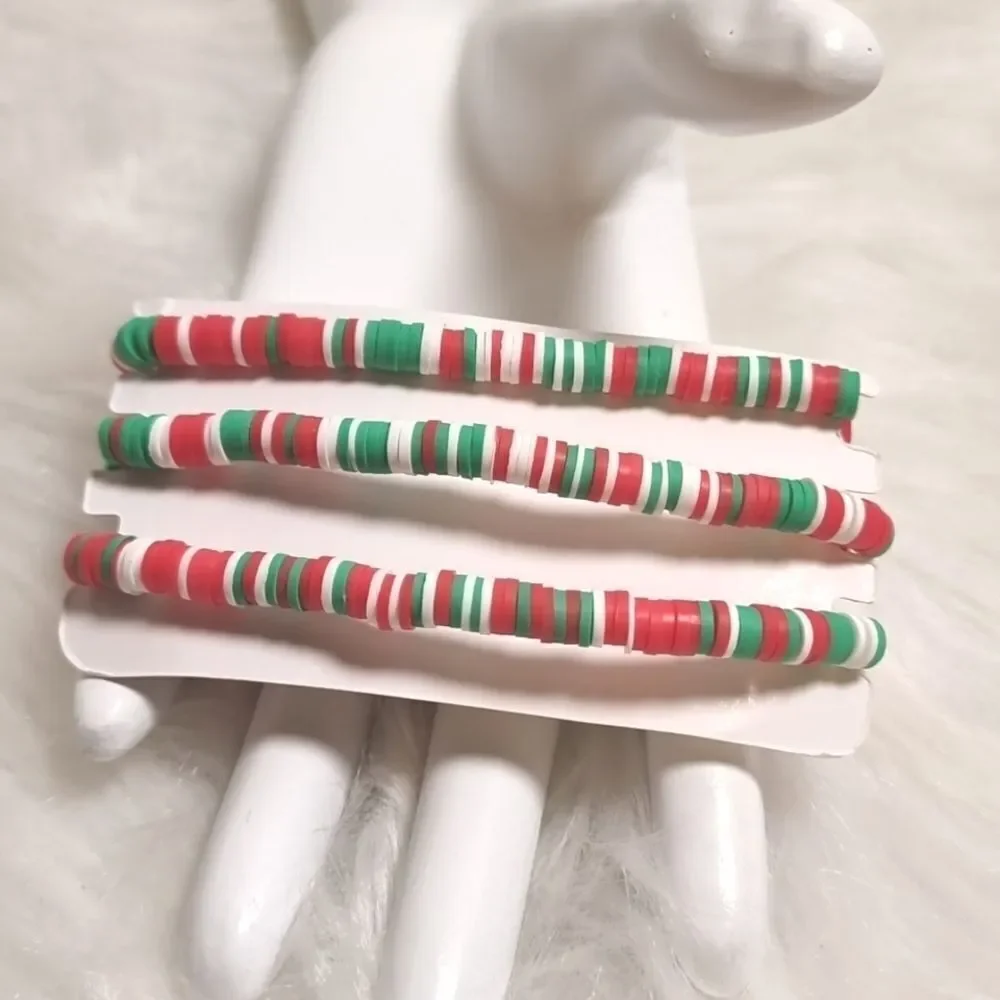 👋 CHRISTMAS STACKING BRACELET SET charm adjustable joy snowflake reindeer